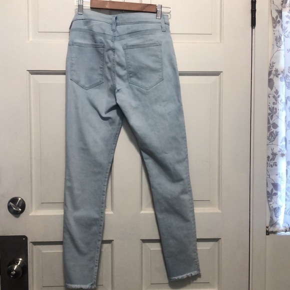 BANANA Republic Women’s Premium Denim Mid Rise Skinny Raw Hem Ankle Jeans Sz 27 - Picture 4 of 8